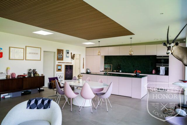 modern architecture pink kitchen udsigt til sø location denmark scoutshonor 75